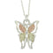 Butterfly Pendant Necklace, Sterling Silver, 12k Green and Rose Gold Black Hills Gold Motif, 18''