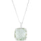 Green Quartz Antique Square Sterling Silver Necklace, 18"