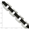 Men's Polished Stainless Steel Black Rubber Bracelet, 8.5 "