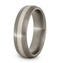 Satin Brushed Titanium, Sterling Silver 6mm Comfort-Fit Dome Wedding Band