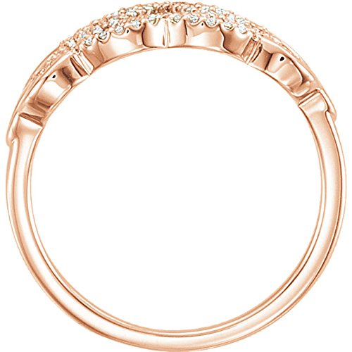 Diamond Woven Ring, 14k Rose Gold (1/5 Ctw, Color G-H, Clarity I1)
