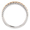 Rope Trim and Flat Granulated Bead Twin Stacking Ring, Rhodium-Plated 14k White and Rose Gold, Size 8.75