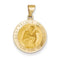 14k Yellow Gold Polished And Satin St. Francis Of Assisi Pendant Medal (21X18MM)