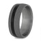 Black Ebony Wood, Sandblasted Titanium 9mm Comfort-Fit Band, Size 10