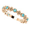 Genuine Blue Zircon Beaded Ring, 14k Rose Gold