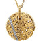 Diamond Nest Circle 14k Yellow Gold Pendant Necklace, 18" (.06 Cttw)