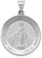 Rhodium-Plated 14k White Gold Miraculous Medal Pendant (25X22MM)