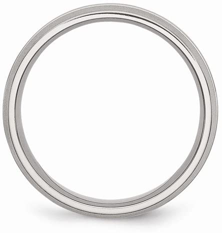 Brushed Stainless Steel 6mm Concave Comfort-Fit Band, Size 7.5