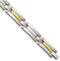 Men's Stainless Steel 9mm 14k Yellow Gold link Bracelet, 8.5 Inches