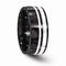 Edward Mirell Black Titanium and Sterling Silver Two-Tone Flat 9mm Wedding Band