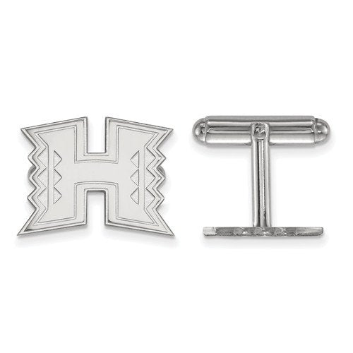Rhodium-Plated Sterling Silver, The University of Hawai'i, Cuff Links, 9MMX11MM