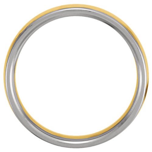 The Men's Jewelry Store (Unisex Jewelry) 14k White and Yellow Gold Half-Round 4mm Comfort-Fit Band
