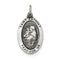 Sterling Silver Antiqued Saint Anthony Medal Charm Pendant (31X16 MM)