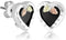 Onyx Heart Earrings, Sterling Silver, 12k Green and Rose Gold Black Hills Gold Motif