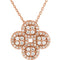 Diamond Clover Necklace, 14k Rose Gold, 18" (0.5 Ctw, G-H Color, I1 Clarity)