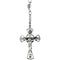 Antiqued Crucifix Rosary Bead Necklace, Sterling Silver, 29.5"