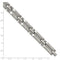 Men's Polished Stainless Steel Brushed CZ Link Bracelet, 8.5"