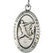 Sterling Silver St. Christopher Medal for Baseball Players Necklace, 24" (24.5x15.5 MM)