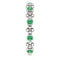 Genuine Emerald Beaded Ring , Rhodium-Plated 14k White Gold