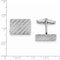 Rhodium-Plated Sterling Silver Rectangle Cuff Links, 23X22MM