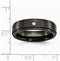 Black Titanium, Diamond 6mm Ridged Edge Band, Size 7