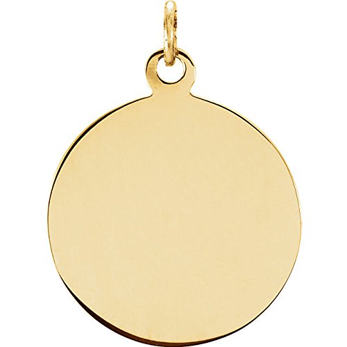 14k Yellow Gold Round Hollow Fatima Medal (18.25 MM)