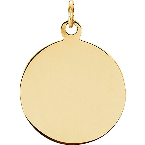 14k Yellow Gold Round Our Lady of Fatima Medal (22 MM)