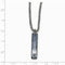 Edward Mirell Titanium Grooved Anodized and Blue Sapphire Pendant Necklace, 16"-18"