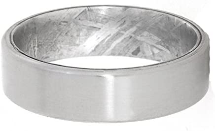 Satin Titanium 6mm Comfort-Fit Gibeon Meteorite Ring