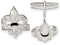 Sterling Silver Fleur De Lis with Onyx Cuff Links