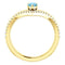 Aquamarine Pear and Diamond Chevron 14k Yellow Gold Ring (.145 Ctw, G-H Color, I1 Clarity)