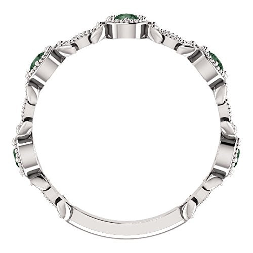 Platinum Alexandrite and Diamond Vintage-Style Ring, Size 7.25