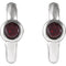 Mozambique Garnet J-Hoop Earrings, Rhodium-Plated 14k White Gold