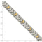 Men's Polished Tungsten with 10k Yellow Gold Chevron Style Bracelet, 8.25"