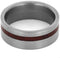 Bloodwood Inlay 8mm Comfort Fit Matte Titanium Wedding Band, Size 7.75