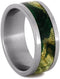 Interchanging Band: Green Box Elder Burl or Ironwood 9mm Comfort-Fit Titanium Band, Size 15.75