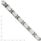 Men's Satin-Brushed Stainless Steel 11mm Polished Grooved Link Bracelet, 9.5 Inches