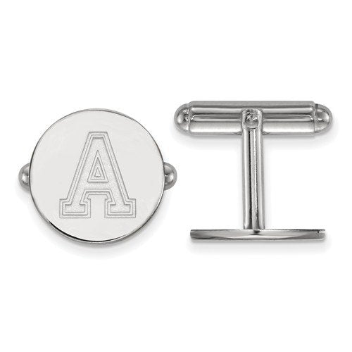 Rhodium-Plated Sterling Silver, U.S. Military Academy Round Cuff Links, 15MM