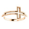 Embossed Cross 14k Rose Gold Ring