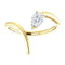 Pear Diamond Negative Space Ring, 14k Yellow Gold, Size 6