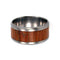 Marble Wood Inlay 10mm Comfort Fit Matte Titanium Wedding Band, Size 10