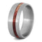 Red Box Elder Burl Wood 7mm Matte Titanium Comfort-Fit Wedding Band