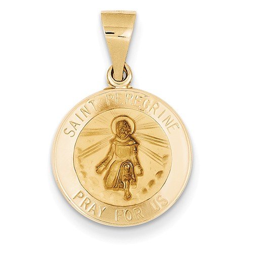 14k Yellow Gold St. Peregrine Medal Pendant (18X15MM)