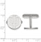 Rhodium-Plated Sterling Silver Indiana University Round Cuff Links, 15MM