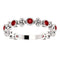 Created Ruby Beaded Ring, Rhodium-Plated 14K White Gold