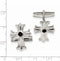 Sterling Silver Onyx Cross Cuff Links, 25.2X18.3MM