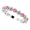 Platinum Genuine Pink Tourmaline Beaded Ring