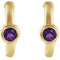 Amethyst J-Hoop Earrings, 14k Yellow Gold