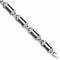 Men's Cable Squared Collection Gray Titanium 10mm Two Row Fold Over Cable Link Bracelet, 8.25"