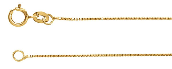.55mm 14k Yellow Gold Solid Box Chain Bracelet, 7"